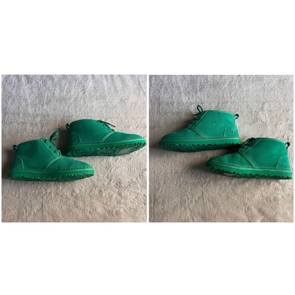 UGG Neumel Heritage Chukka Lace-Up Suede Sherpa UGGPlush Wool Boot Green Teal - Picture 5 of 15